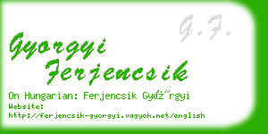 gyorgyi ferjencsik business card